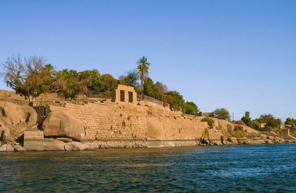 The Philae temple complex is an island-based temple complex in the reservoir of the Aswan Low Dam