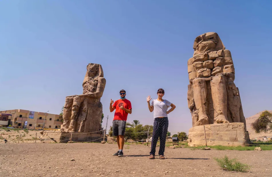 Sunrise at the Colossi of Memnon Luxor