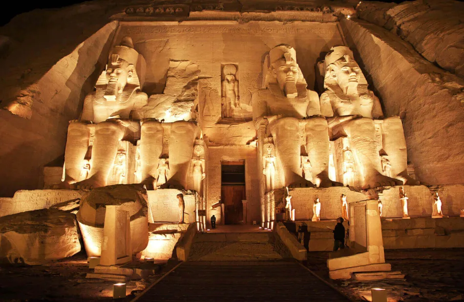 Abu Simbel is a historic site comprising two massive rock-cut temples in the village of Abu Simbel