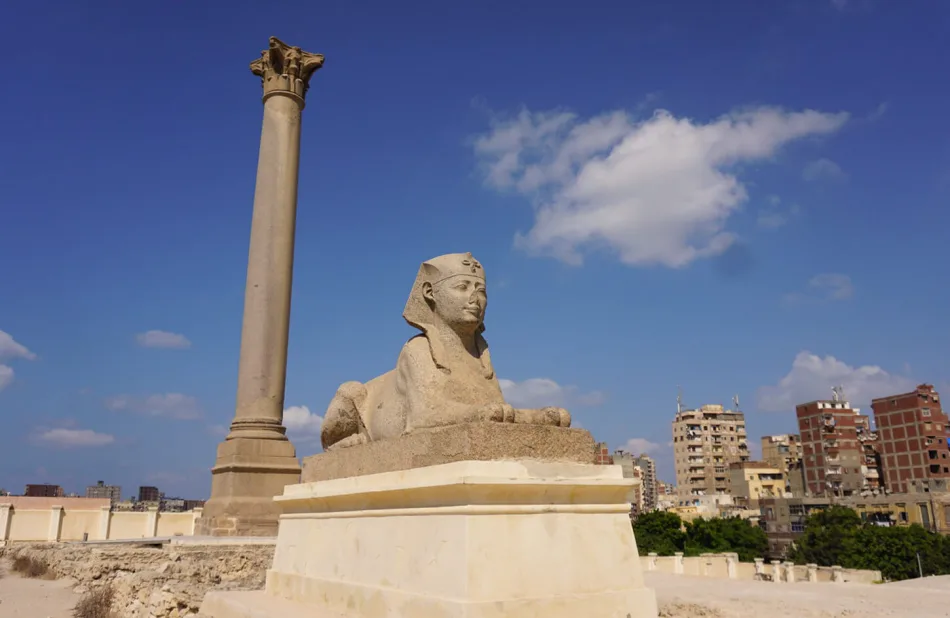 The Serapeum was the sanctuary dedicated to Serapis, the head of the Alexandrian divine triad