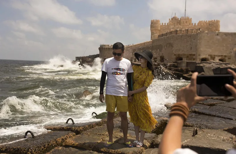 The Citadel of Qaitbay is a 15th-century defensive fortress located on the Mediterranean sea coast