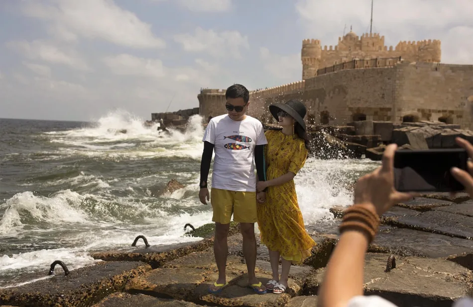 The Citadel of Qaitbay is a 15th-century defensive fortress located on the Mediterranean sea coast