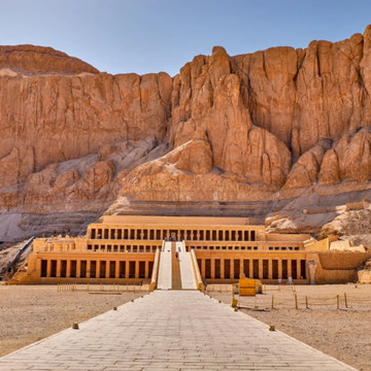 A magnificent temple at Deir al-Bahari, on the west back of Luxor.
