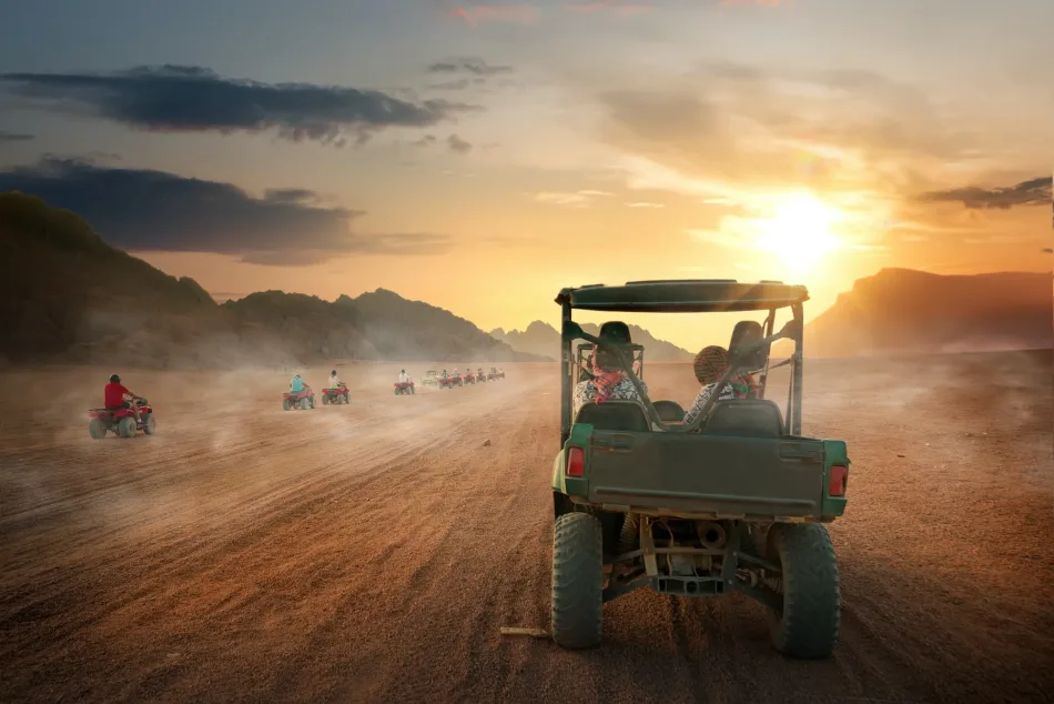 Family enjoying desert safari tour from Hurghada