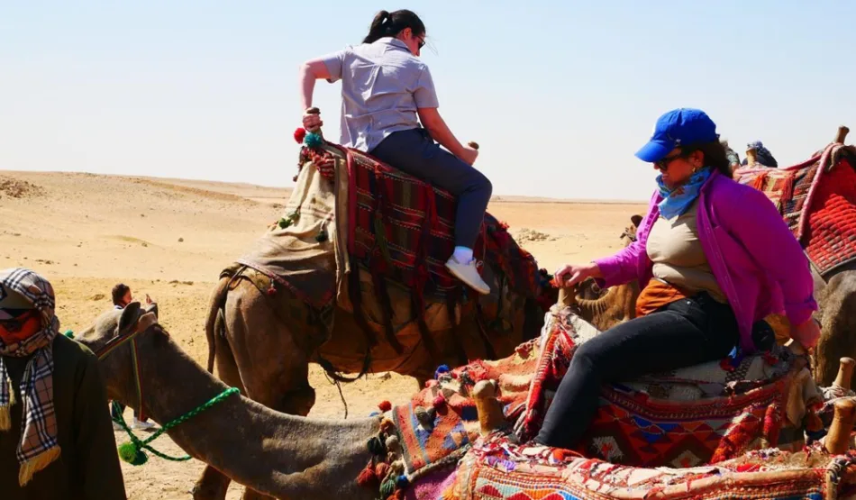 Camel ride at Giza Pyramids on a trip from Hurghada