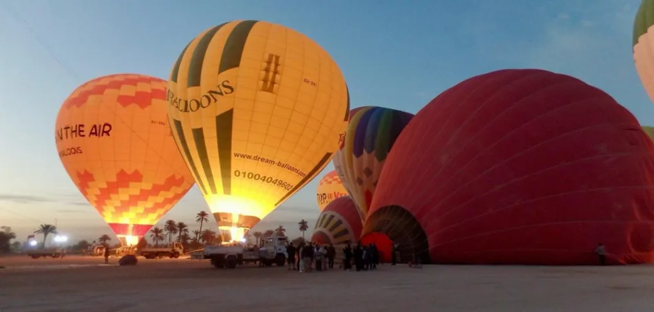 Balloon ride at sunrise in Luxor