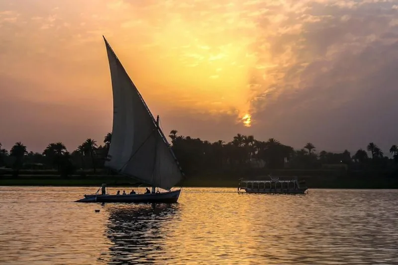 Scenic Luxor to Aswan felucca ride on the Nile River