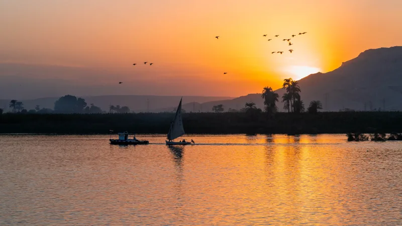 Nile River Nile River reflecting the Egypt Solar Eclipse glow
