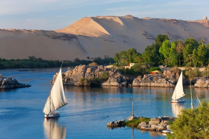 Nile River views transformed by the Egypt Solar Eclipse.