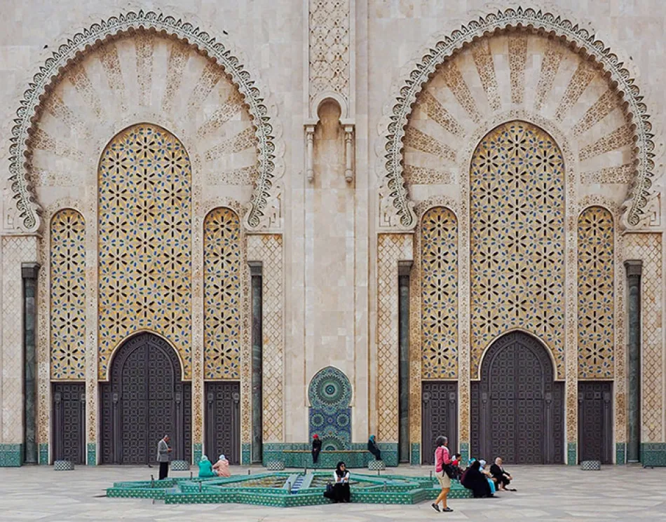 Detailed interior view of Casablanca architecture featuring Moroccan design elements