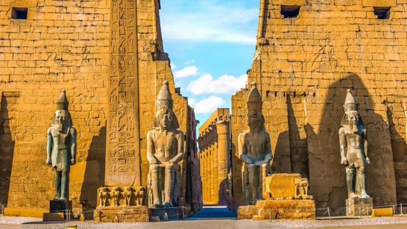 A large Ancient Egyptian temple complex located on the east bank